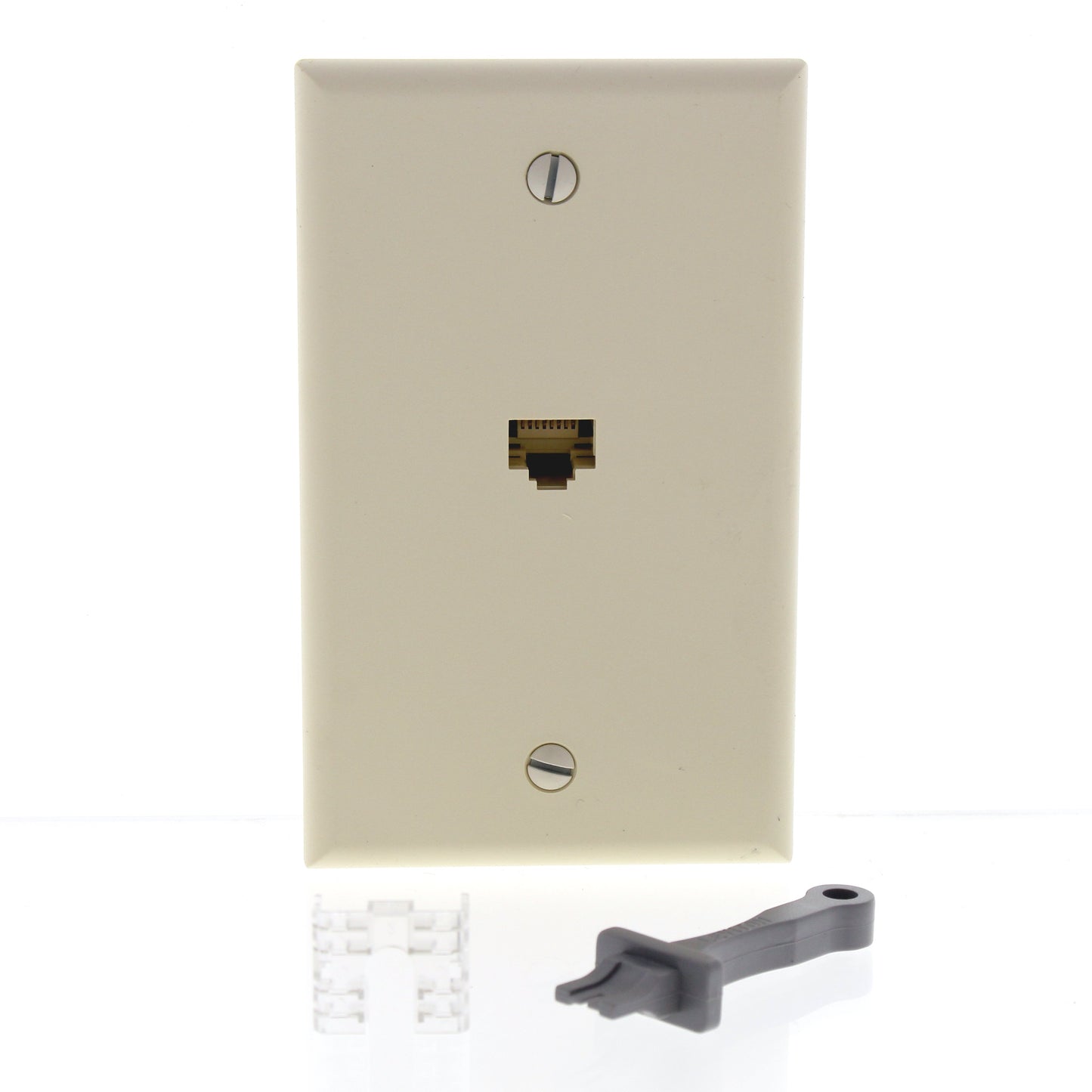 Leviton SEA20-S1A Almond 1-Gang Standard Nylon Wallplate Cover w/ Ethernet Jack