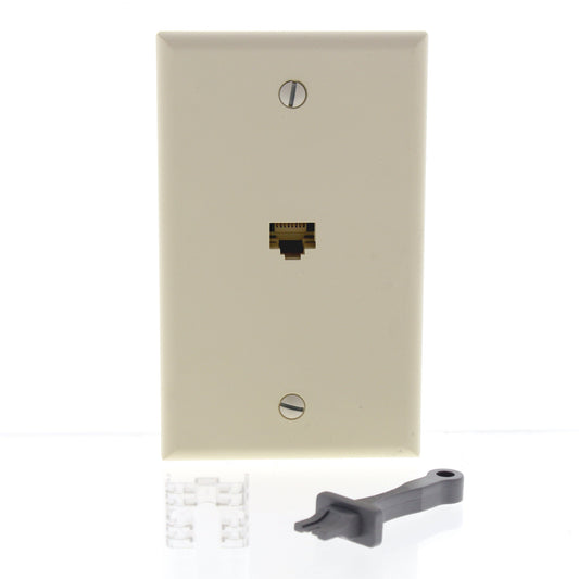 Leviton SEA20-S1A Almond 1-Gang Standard Nylon Wallplate Cover w/ Ethernet Jack