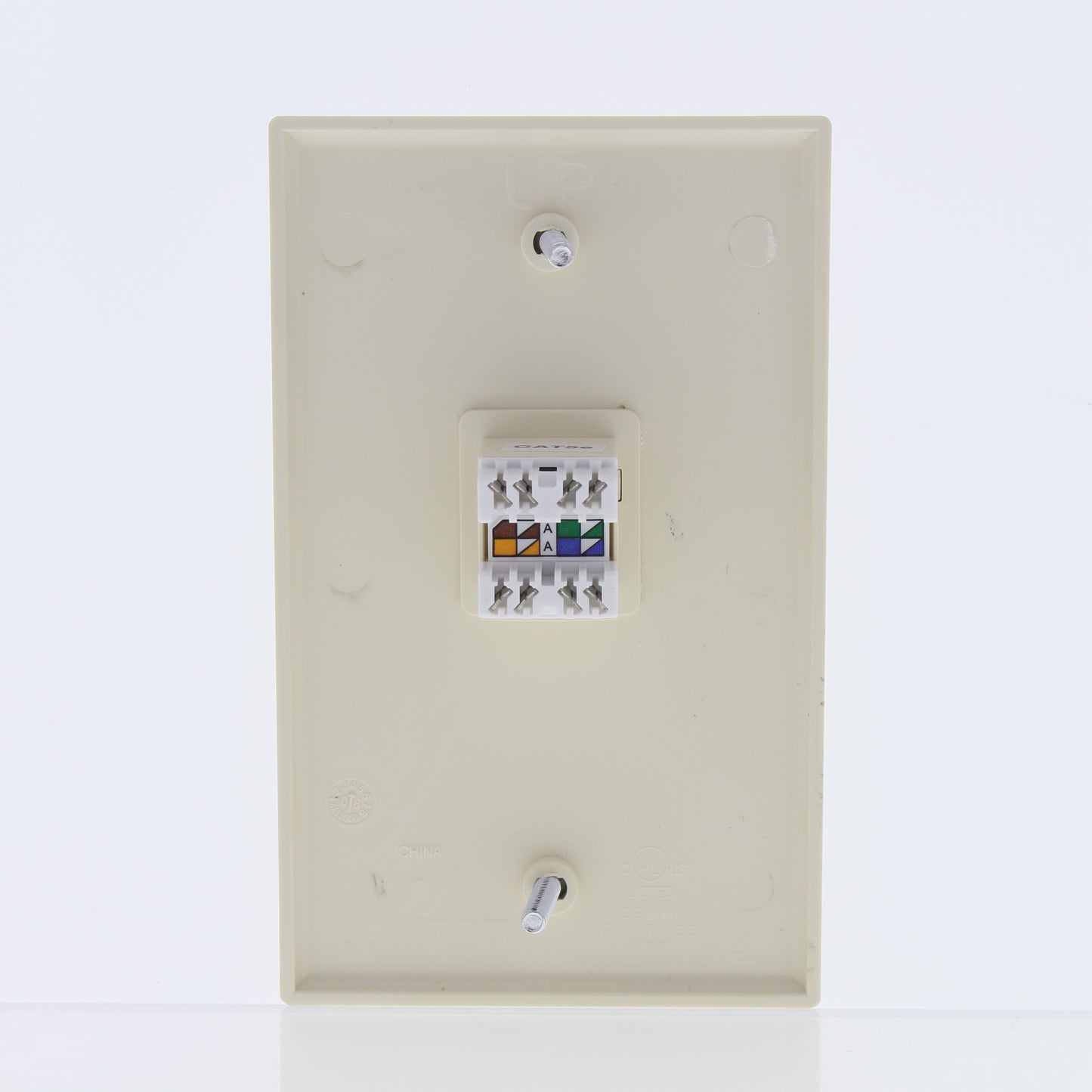 Leviton SEA20-S1A Almond 1-Gang Standard Nylon Wallplate Cover w/ Ethernet Jack