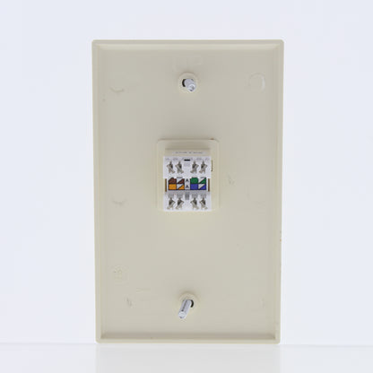 Leviton SEA20-S1A Almond 1-Gang Standard Nylon Wallplate Cover w/ Ethernet Jack
