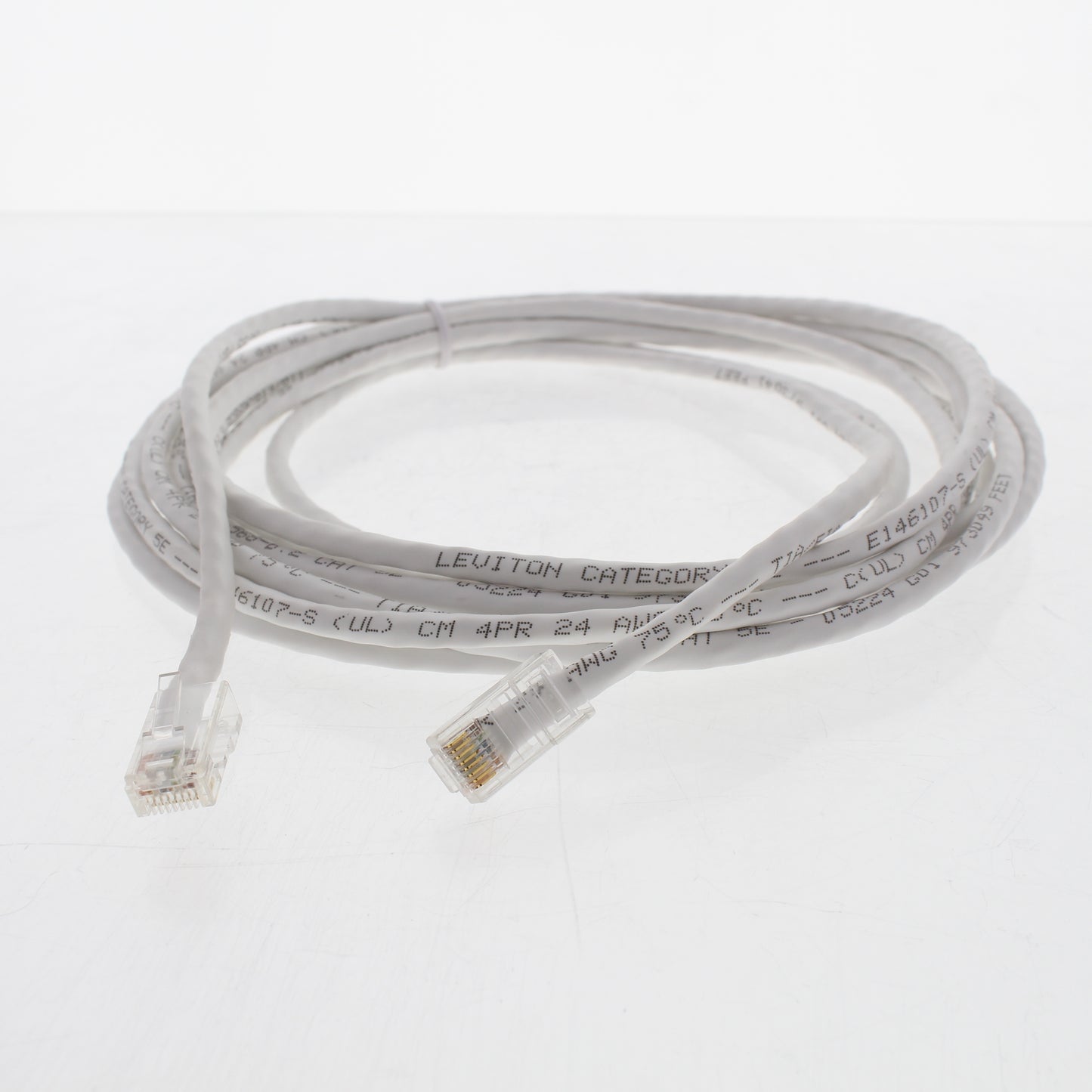 Leviton 5EPC-15W White Cat5e 15ft Ethernet Cable Patch Cord Network White Boot