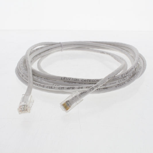 Leviton 5EPC-15W White Cat5e 15ft Ethernet Cable Patch Cord Network White Boot