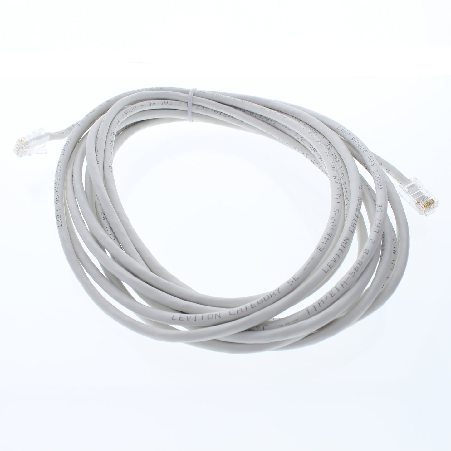 Leviton 5EPC-20W 20' White Gigamax Cat 5E Voice Patch Cable 20 Feet Network Cord