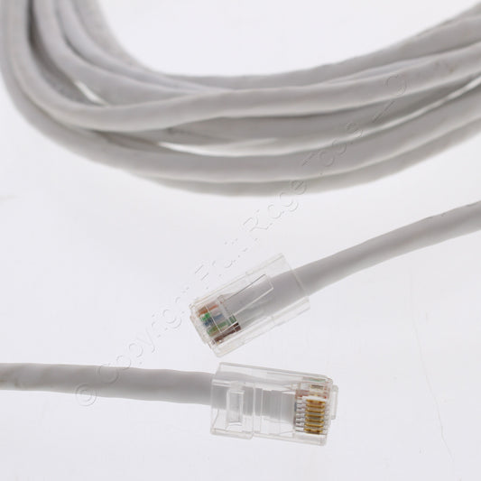 Leviton 5EPC-25W 25' White Gigamax Cat 5E Voice Patch Cable 25 Feet Network Cord