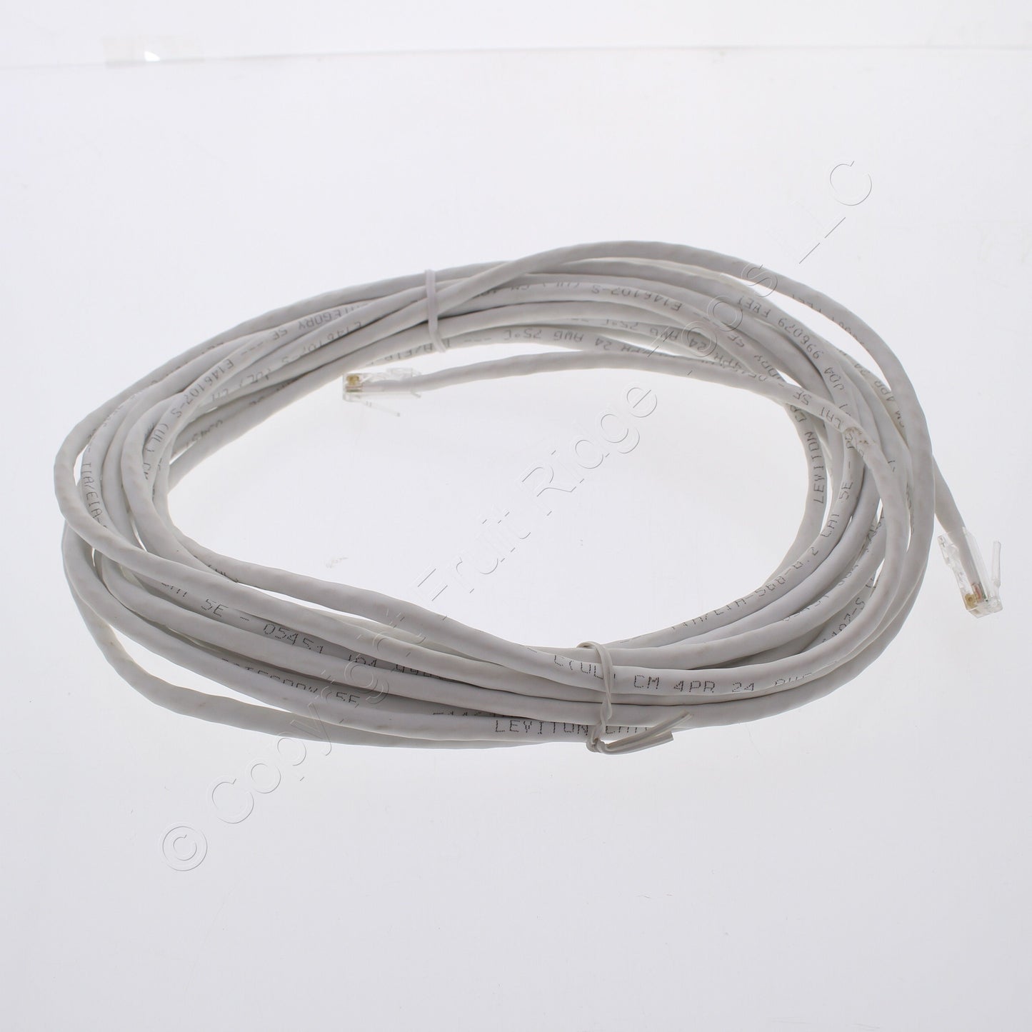 Leviton 5EPC-25W 25' White Gigamax Cat 5E Voice Patch Cable 25 Feet Network Cord