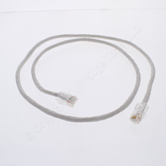 Leviton 05EPC-3W 3' White Gigamax Cat 5E Patch Cable 3 Feet Network Cord