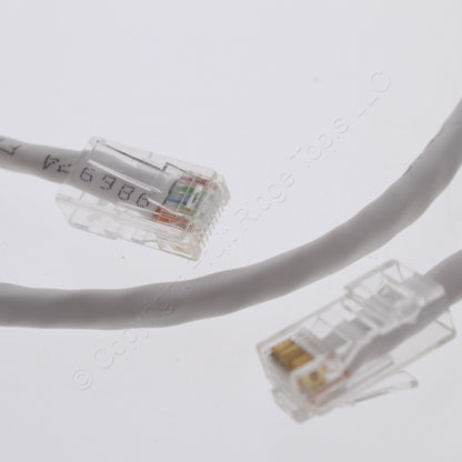 Leviton 05EPC-3W 3' White Gigamax Cat 5E Patch Cable 3 Feet Network Cord