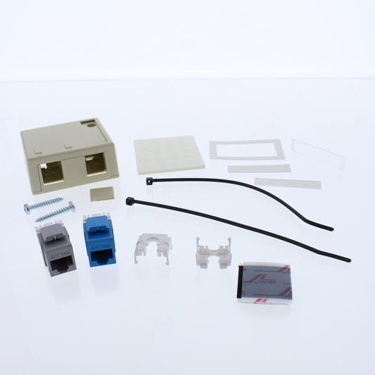 Leviton 5ESM2-2IP GigaMax Snap-In Connector 2-Port Surface Mount Box