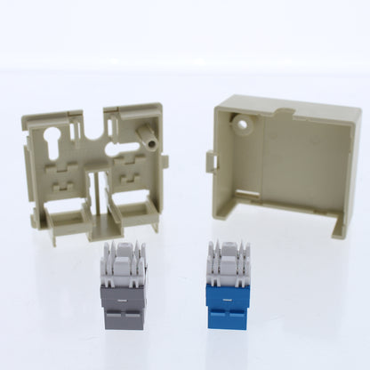 Leviton 5ESM2-2IP GigaMax Snap-In Connector 2-Port Surface Mount Box