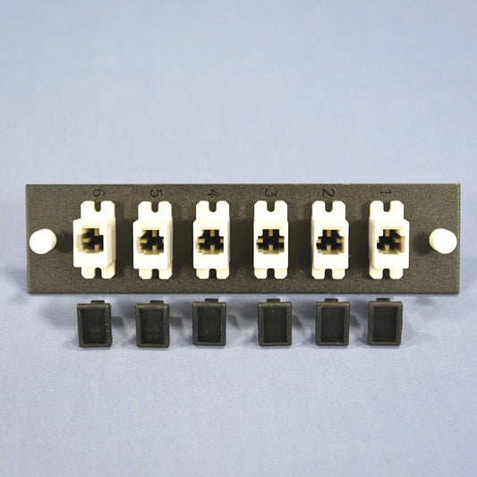 Leviton 6-Pack MT-RJ Coupling Fiber Optic Patch Panel Plate 12-Fiber 5F100-6MC