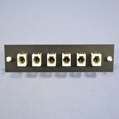 Leviton 6-Pack MT-RJ Coupling Fiber Optic Patch Panel Plate 12-Fiber 5F100-6MC