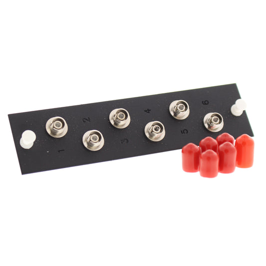 Leviton 6pk FC Coupling Fiber Optic Patch Panel Plate Zirconia Loaded 5F100-6ZF