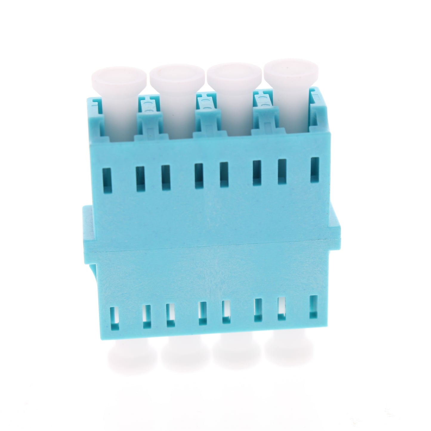 Leviton 5F100-QLA Aqua LC Duplex Quad Port Fiber Optic Connector Adapter Coupler