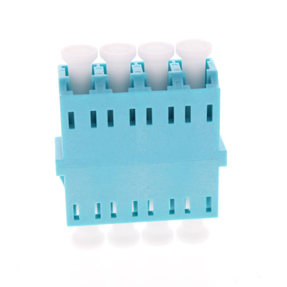 Leviton 5F100-QLA Aqua LC Duplex Quad Port Fiber Optic Connector Adapter Coupler