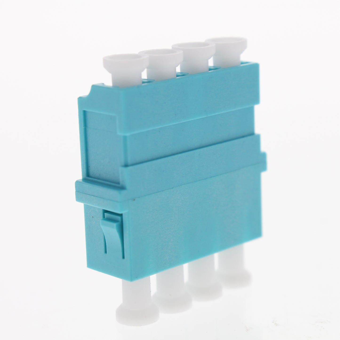 Leviton 5F100-QLA Aqua LC Duplex Quad Port Fiber Optic Connector Adapter Coupler