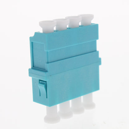 Leviton 5F100-QLA Aqua LC Duplex Quad Port Fiber Optic Connector Adapter Coupler
