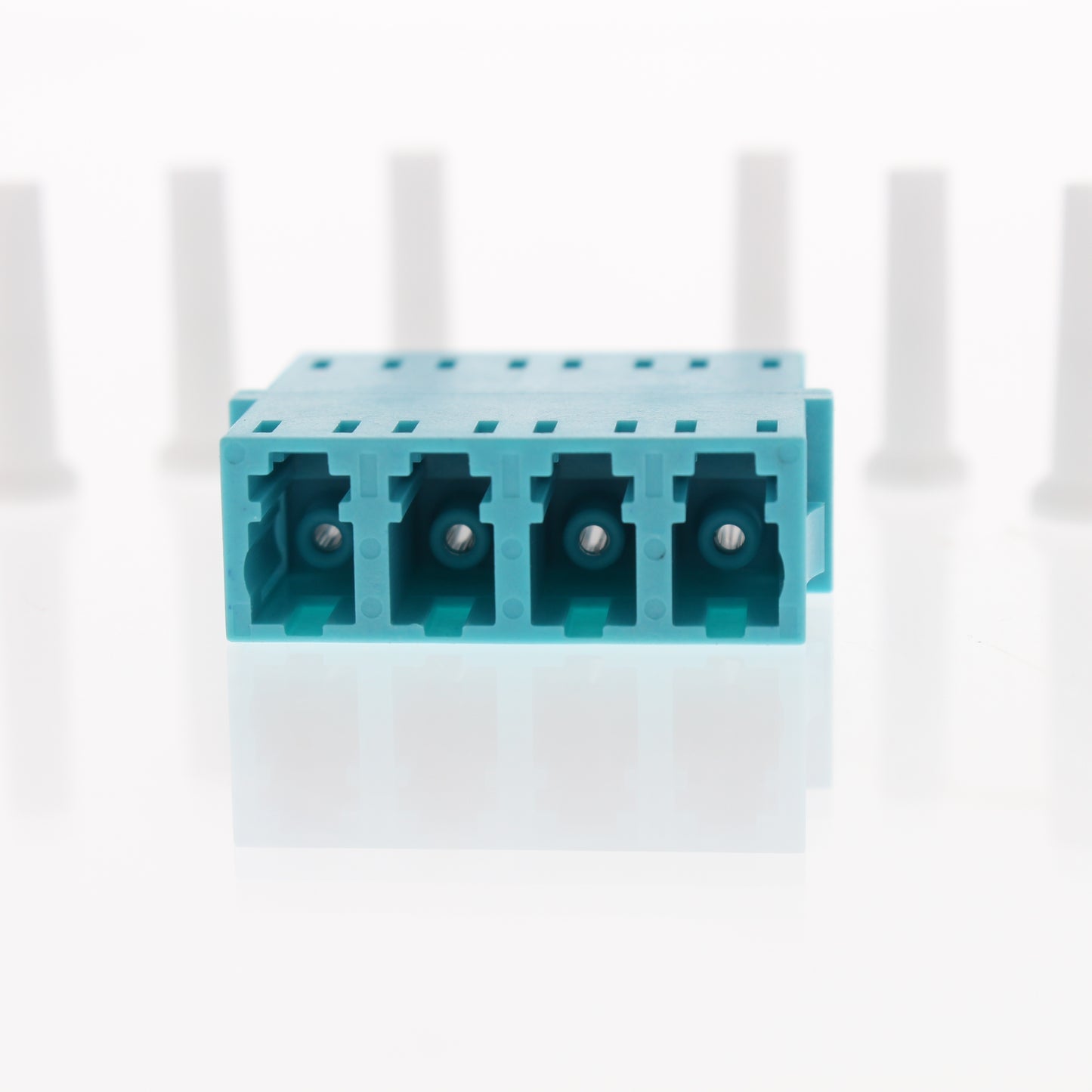 Leviton 5F100-QLA Aqua LC Duplex Quad Port Fiber Optic Connector Adapter Coupler