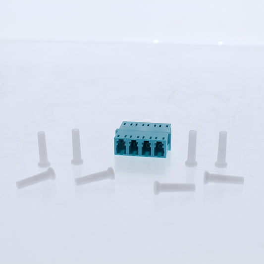 Leviton 5F100-QLZ Aqua Quad SM LC Port Fiber Optic Connector Adapter Coupler