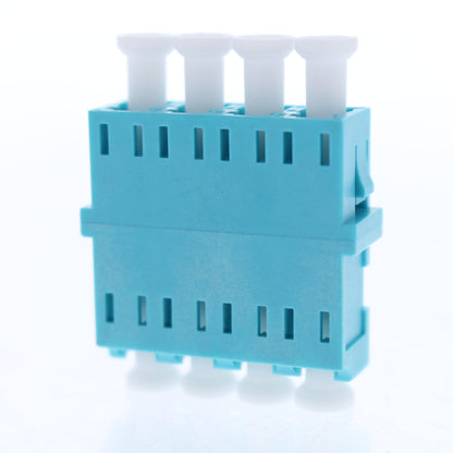 Leviton 5F100-QLZ Aqua Quad SM LC Port Fiber Optic Connector Adapter Coupler