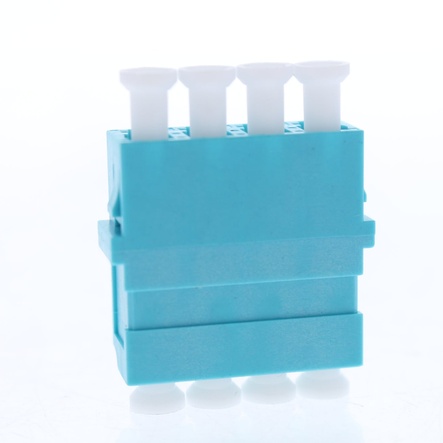 Leviton 5F100-QLZ Aqua Quad SM LC Port Fiber Optic Connector Adapter Coupler