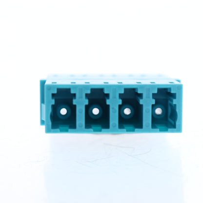 Leviton 5F100-QLZ Aqua Quad SM LC Port Fiber Optic Connector Adapter Coupler