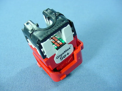 Leviton Crimson Red Aussie Snap-In Quickport Cat 5e+ Jack Cat5e RJ45 5G110-AR5