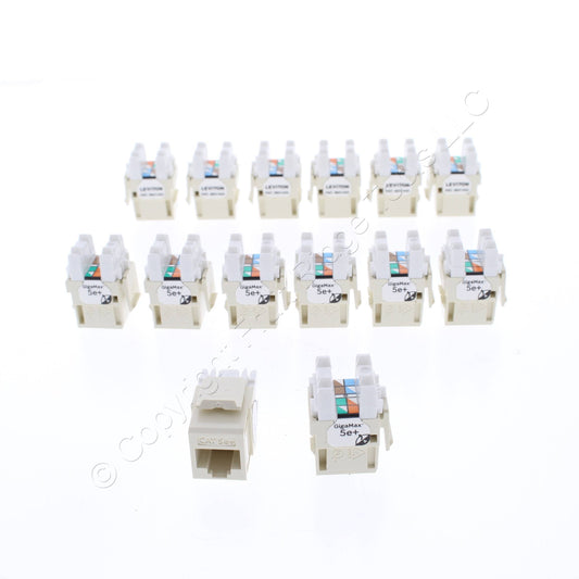 Leviton 5G110-RA5 Almond Quickport Cat 5e+ Jacks Cat5e RJ45 14-Pack