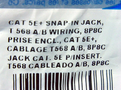 Leviton Black Quickport Cat 5e+ Jack Cat5e RJ45 Category 5e+ 5G110-RE5