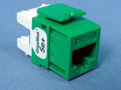 Leviton Green Snap-In Quickport Cat 5e+ Jack T568A/T568B 8-Conductor 5G110-RV5