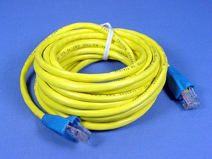 Leviton 5G454-15R Yellow Cat5 15ft Ethernet Cable Patch Cord Network Red Boot
