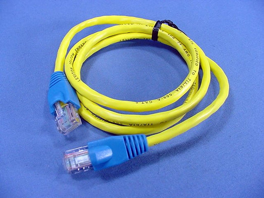 Leviton 5G454-3R Yellow Cat5 3ft Ethernet Cable Data Patch Cord Network Red Boot
