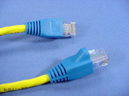 Leviton 5G454-7R Yellow Cat5 7ft Ethernet Cable Data Patch Cord Network Red Boot