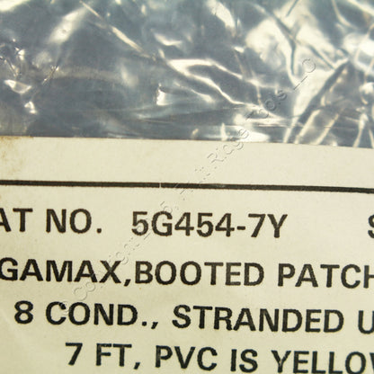 Leviton 5G454-7Y Yellow Cat5 7ft Ethernet Cable Data Patch Cord Network Yellow