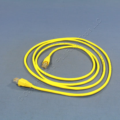 Leviton 5G454-7Y Yellow Cat5 7ft Ethernet Cable Data Patch Cord Network Yellow