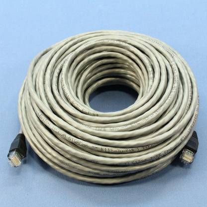 Leviton 5G455-100G Gray Cat5e 100ft Ethernet Cable Patch Cords Network 4-Pack