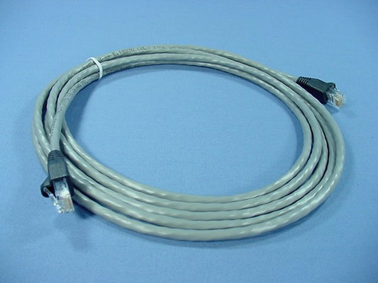 Leviton 5G455-10S Gray Cat5e 10ft Ethernet Cable Data Patch Cord Network Booted