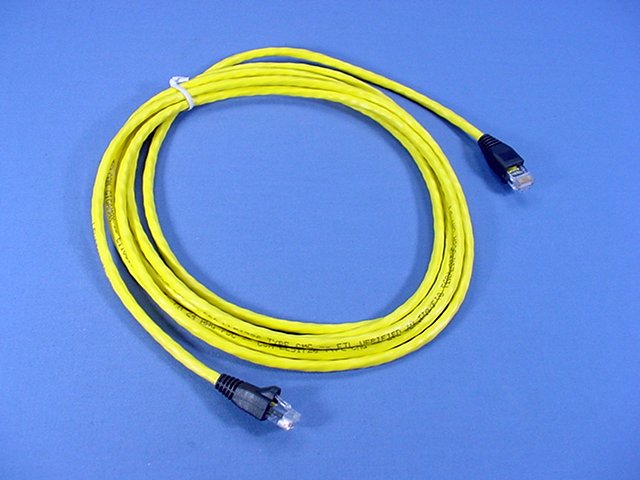 Leviton 5G455-10Y Yellow Cat5e 10ft Ethernet Cable Data Patch Cord Network Boot