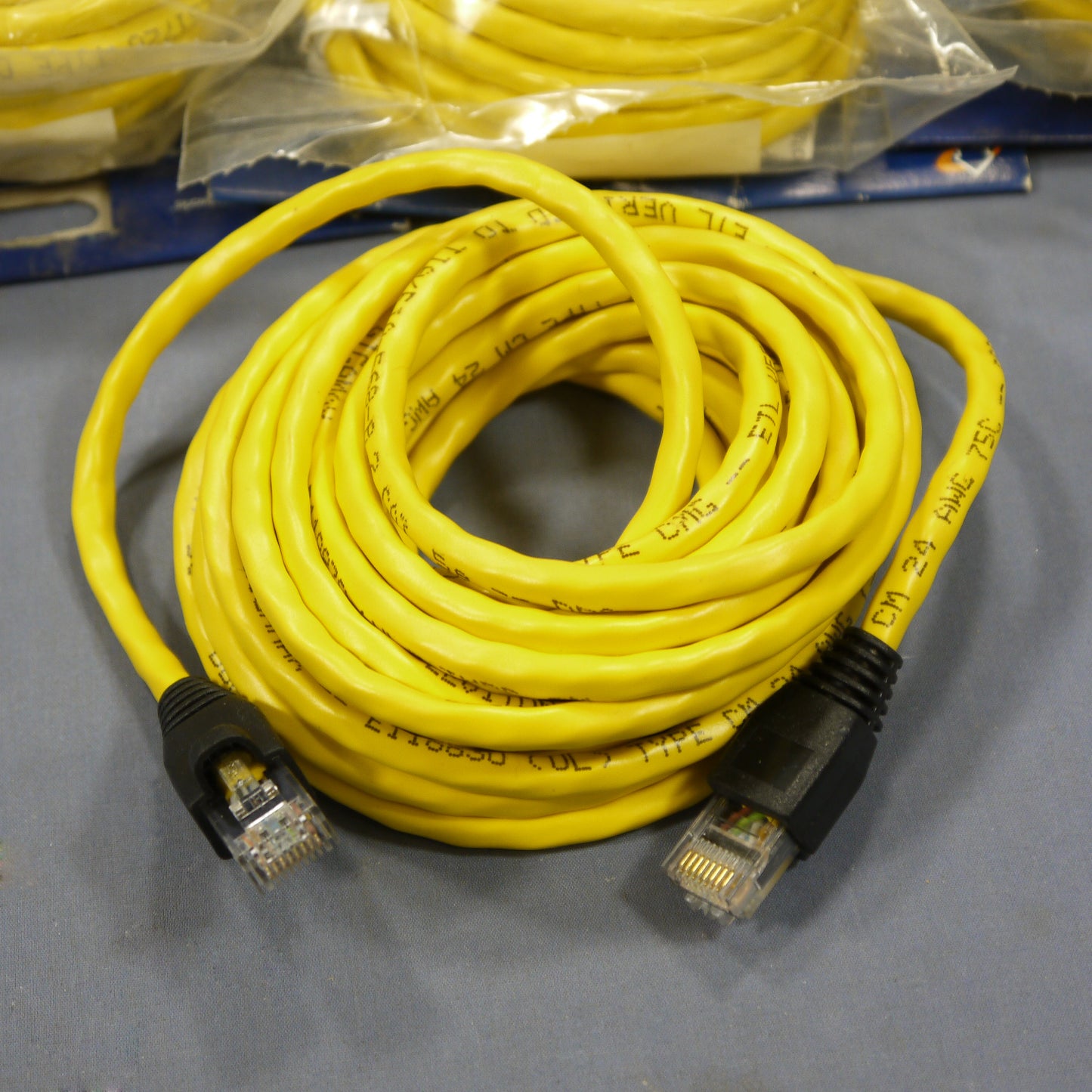 Leviton 5G455-15Y Yellow Ethernet 15ft Cable Data Patch Cords Network Boot 100pk