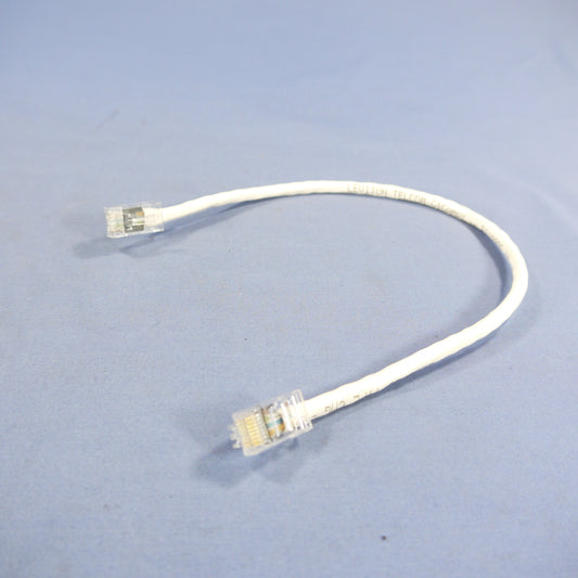 Leviton 5G455-1W White Cat5e 1ft Ethernet Cable Data Patch Cord Network Booted