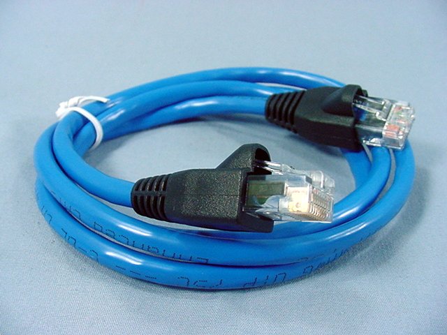 Leviton 5G455-3L Blue Cat5e 3ft Ethernet Cable Data Patch Cord Network Booted
