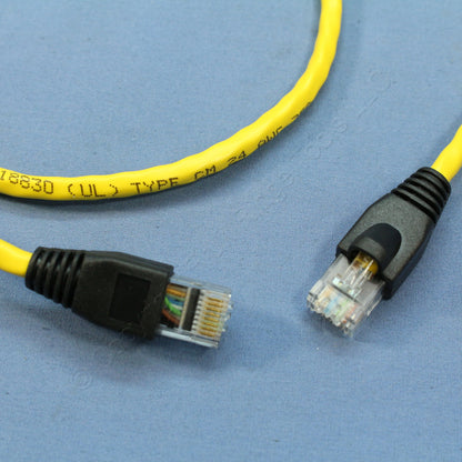 Leviton 5G455-3YW Yellow Cat5e 3ft Ethernet Cable Data Patch Cords Network 5pcs