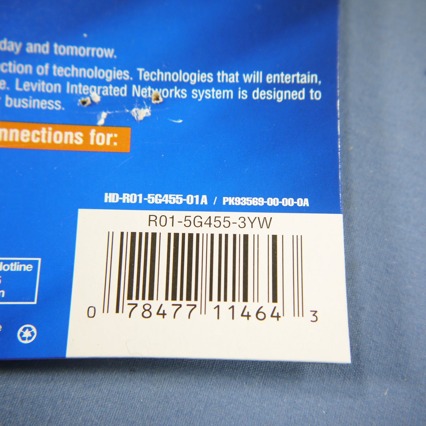 Leviton 5G455-3YW Yellow Cat5e 3ft Ethernet Cable Data Patch Cord Network Booted