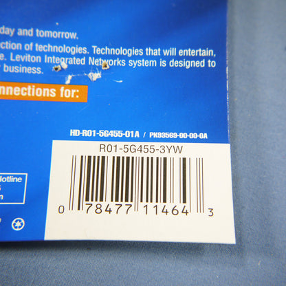 Leviton 5G455-3YW Yellow Cat5e 3ft Ethernet Cable Data Patch Cord Network Booted
