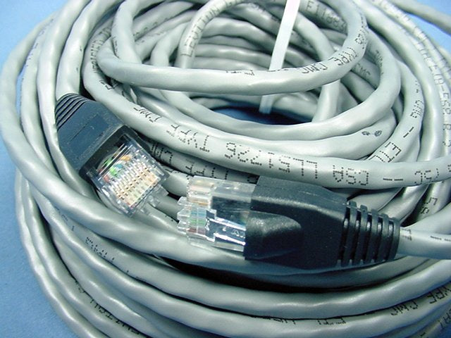 Leviton 5G455-50G Gray 50ft Ethernet Cable Cat5e Data Patch Cord Network Booted
