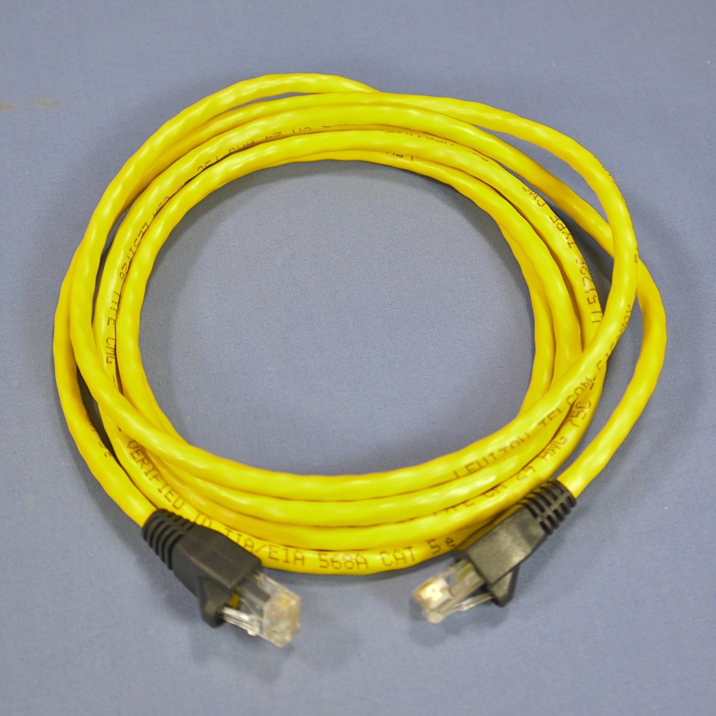 Leviton 5G455-7Y Yellow Cat5e 7ft Ethernet Cable Data Patch Cord Network Booted