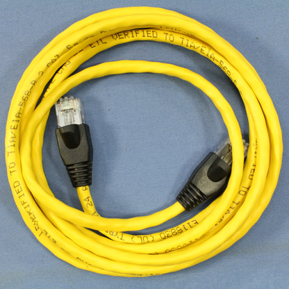 Leviton 5G455-7YW Yellow Cat 5e 7' Ethernet LAN Patch Cord Network Cables 50pcs