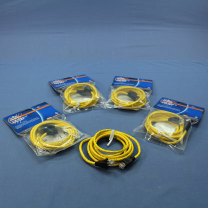 Leviton 5G455-7YW Yellow Cat5e 7ft Ethernet Cable Data Patch Cords Network 5pcs
