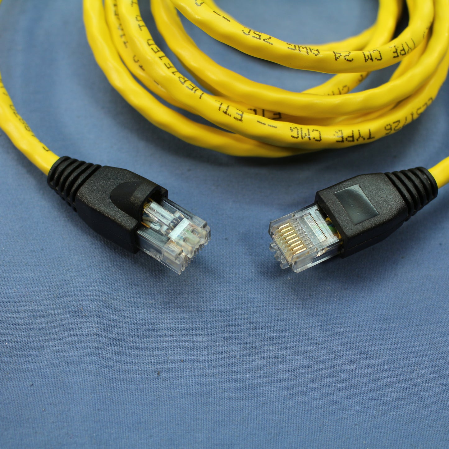 Leviton 5G455-7YW Yellow Cat5e 7ft Ethernet Cable Data Patch Cords Network 5pcs