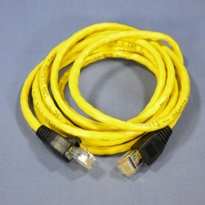 Leviton 5G455-7YW Yellow Cat5e 7ft Ethernet Cable Data Patch Cord Network Booted