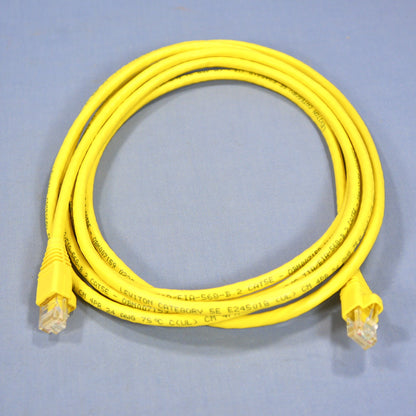 Leviton Yellow Cat 5e 10 Ft Ethernet Patch Cord Network Cable Booted 5G460-10Y